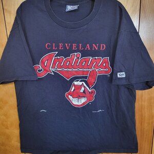 Vintage Cleveland Indians Guardians Nutmeg 90s Logo T-Shirt Size XL Men's MLB F1